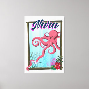 Nara Japan Squid reisposter Canvas Afdruk