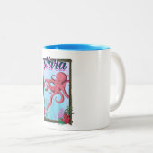 Nara Japan Squid reisposter Tweekleurige Koffiemok (Voorkant rechts)