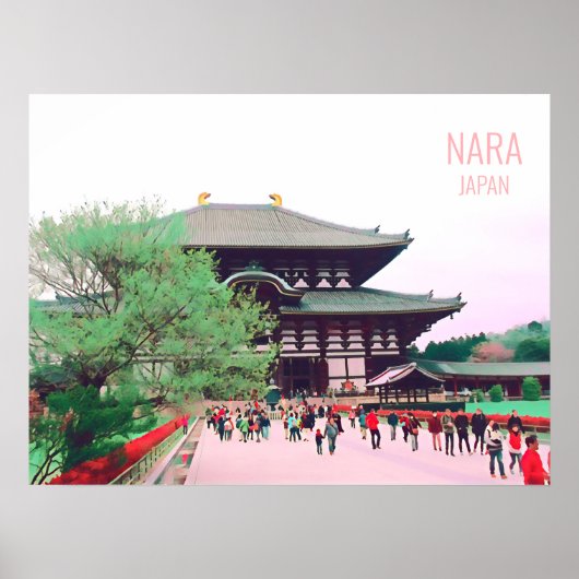 Nara Japan Todai-ji tempelreisdruk Poster (Voorkant)