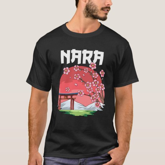 Nara Kyokujitsuki Sakura Japan T-shirt (Voorkant)