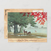 Nara Park Hasui Kawase shin hanga Briefkaart (Voorkant / Achterkant)