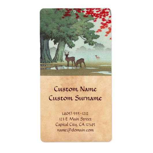 Nara Park Hasui Kawase shin hanga Etiket (Voorkant)