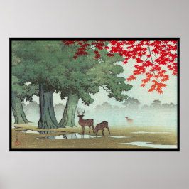 Nara Park Hasui Kawase shin hanga landschaps kunst Poster