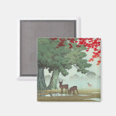 Nara Park Hasui Kawase shin hanga Magneet (Voorkant / Achterkant)