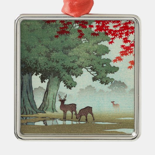 Nara Park Hasui Kawase shin hanga Metalen Ornament (Voorkant)