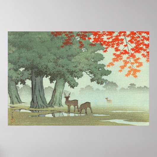 Nara Park Kawase Hasui 1953 Japanse kunst Poster (Voorkant)