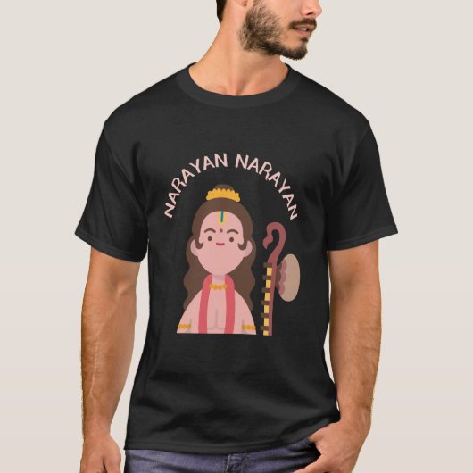 Naradmuni Illustratie Narayan Narayan Pooja T-shirt (Voorkant)