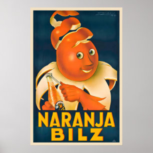 Naranja Bilz Sinaasappelsap - Vintage Reclame Poster