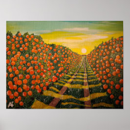 Naranjas de Valencia Schilderij van Alfred Fox Poster