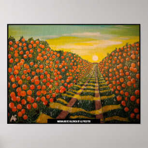 Naranjas de Valencia Schilderij van Alfred Fox Poster