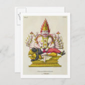 Narasimha, gegraveerd door de Marlet (kleur litho) Briefkaart (Voorkant / Achterkant)