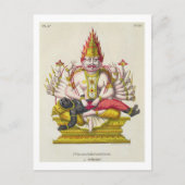 Narasimha, gegraveerd door de Marlet (kleur litho) Briefkaart (Voorkant)
