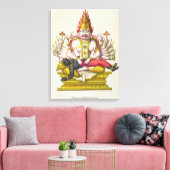 Narasimha, gegraveerd door de Marlet (kleur litho) Canvas Afdruk (Insitu (Woonkamer))