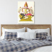 Narasimha, gegraveerd door de Marlet (kleur litho) Canvas Afdruk (Insitu (Slaapkamer))