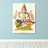 Narasimha, gegraveerd door de Marlet (kleur litho) Canvas Afdruk (Insitu (Houten vloer))