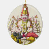 Narasimha, gegraveerd door de Marlet (kleur litho) Keramisch Ornament (Links)