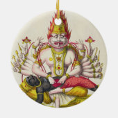 Narasimha, gegraveerd door de Marlet (kleur litho) Keramisch Ornament (Achterkant)