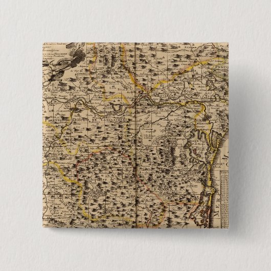 Narbonne France Vierkante Button 5,1 Cm (Voorkant)