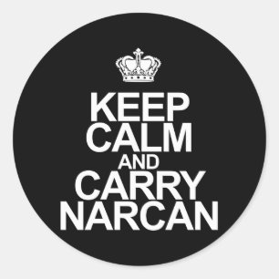 Narcan Blijf kalm en draag Narcan Ronde Sticker