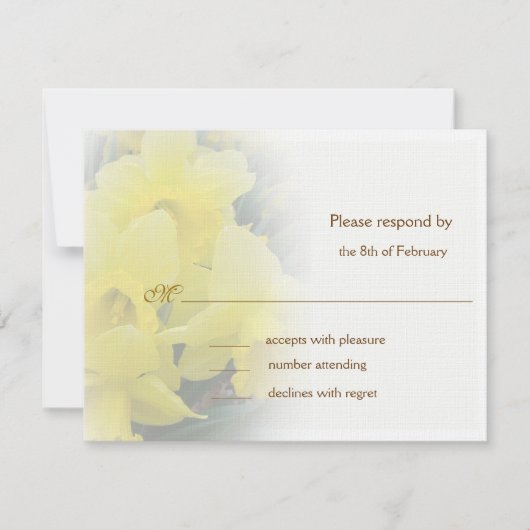 Narcis antwoordkaarten RSVP kaartje (Voorkant)