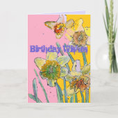 Narcis Aquarel Gele Lente Bloem Kunstkaart Kaart (Voorkant)