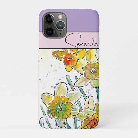 Narcis Aquarel Narcissen bloem Bloem Telefoon Case-Mate iPhone Case (Achterkant)