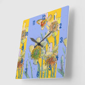 Narcis Aquarel Vrouw Geel Kantoor Klok (Hoek)