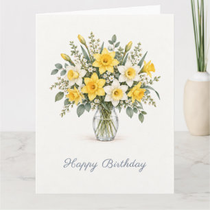 Narcis Bloemen Verjaardag Kaart