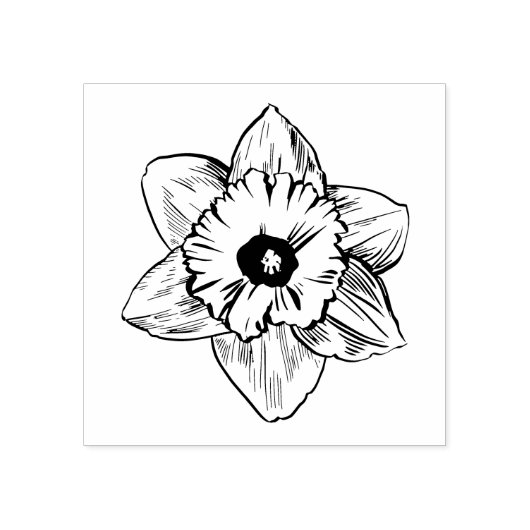 Narcis Bloesem Lente Bloem Rubberstempel (Afrduk)