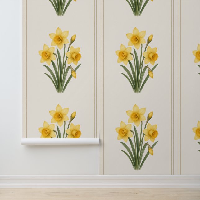 Narcis botanisch, maart geboortebloem behang (Applicatie)