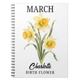 Narcis botanische geboortebloem maart notitieboek