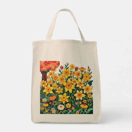 narcis canvas tas (Achterkant)