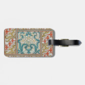 Narcis chintz art nouveau bloem behang bagagelabel (Achterkant horizontaal)