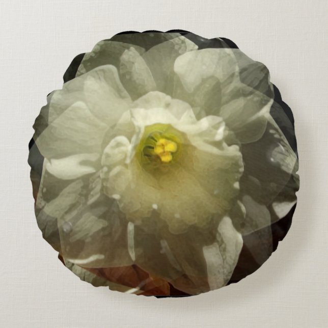 Narcis Dromen Rond Kussen (Voorkant)