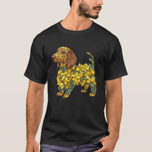 Narcis Dwerghond Hond Bloem Tuinieren Bloemstuk T-shirt