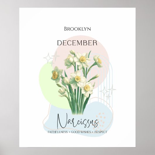Narcis Geboortebloem van december Poster (Voorkant)