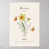 Narcis Geboortemaand Bloem Poster (Voorkant)