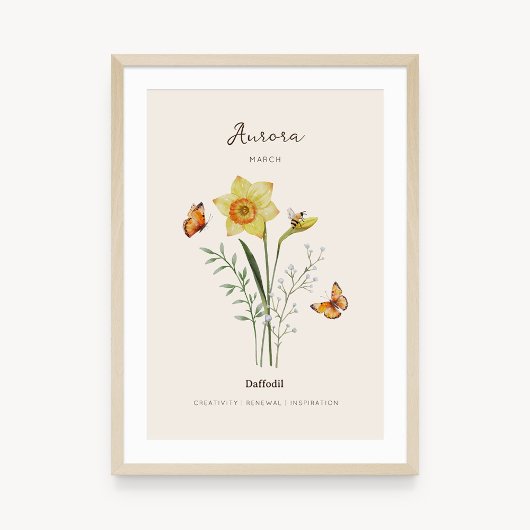 Narcis Geboortemaand Bloem Poster
