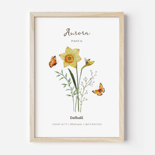 Narcis Geboortemaand Bloem Poster