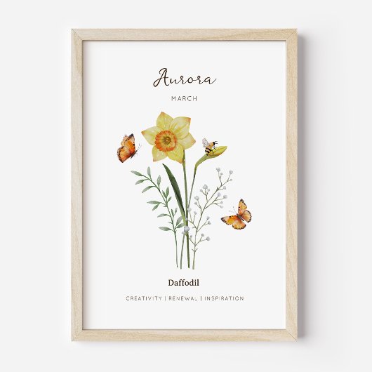 Narcis Geboortemaand Bloem Poster