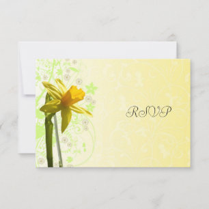 Narcis Geel Lente Huwelijk RSVP Antwoord