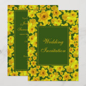 Narcis Gele Lente - Trouwen Kaart (Voorkant / Achterkant)