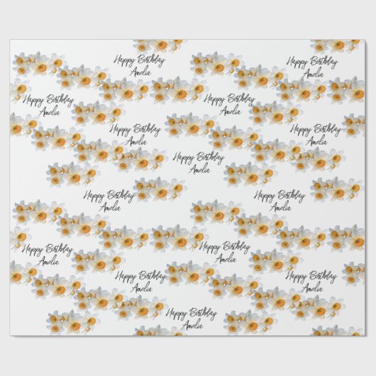  narcis gepersonaliseerd cadeaupapier (Vlak)