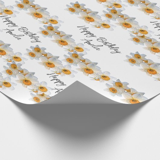 narcis gepersonaliseerd cadeaupapier (Hoek)