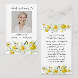 Narcis Herdenkingsfoto Rouwdienst Gebedskaart Visitekaartje