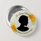 Narcis-herdenkingsknop met foto ronde button 7,6 cm (Voorkant /achterkant)