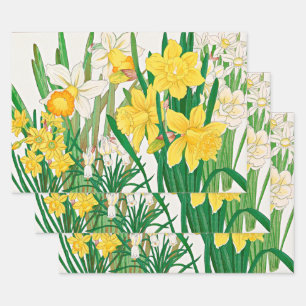 Narcis Houtsnede Schilderij Inpakpapier Vel