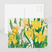Narcis Houtsnede Schildering Briefkaart (Voorkant / Achterkant)