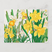 Narcis Houtsnede Schildering Briefkaart (Voorkant)
