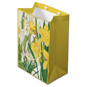 Narcis Houtsnede Schildering Medium Cadeauzakje (Voorkant Gekanteld)